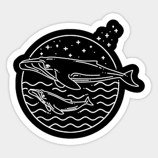 Whales - White Sticker